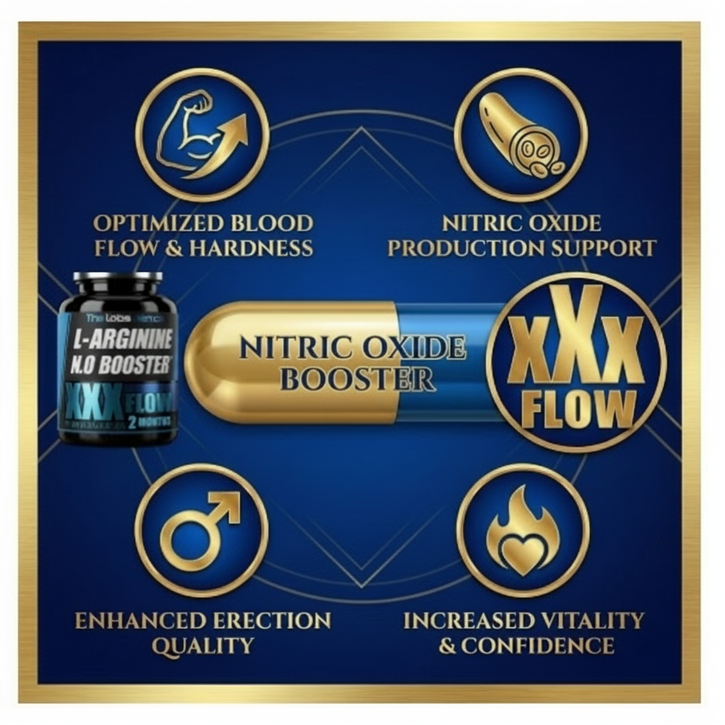 XXX Flow – Nitric Oxide Booster for Harder Erections (2-Month Supply 120 Capsules)