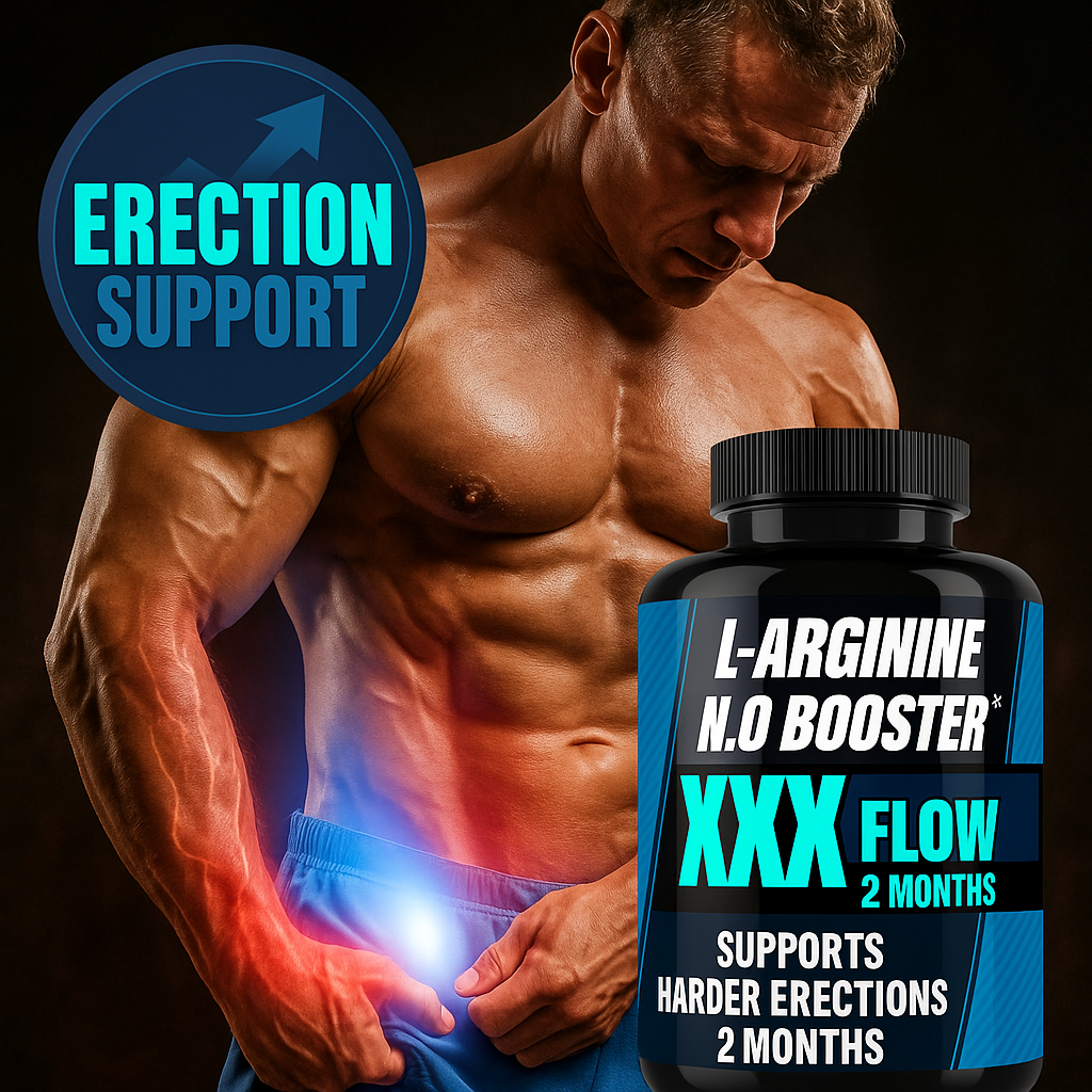 XXX Flow – Nitric Oxide Booster for Harder Erections (2-Month Supply 120 Capsules)